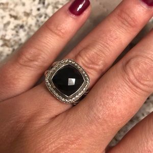 David Yurman Albion Black Onyx and Diamond ring